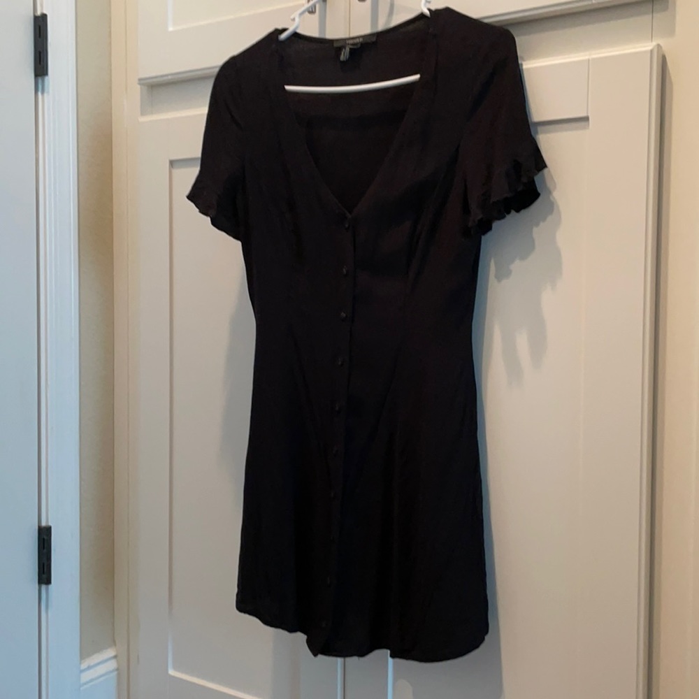 Black Forever 21 Button Down Dress
